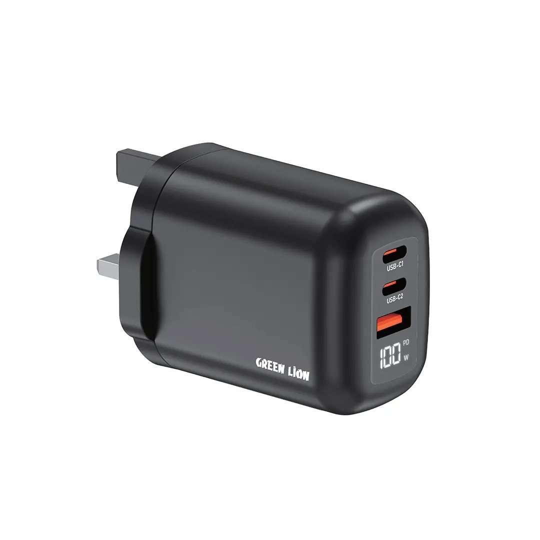 Green Lion Q- SERIES UK Plug Wall Charger PD 100W A+C+C Port - Linkphones Center